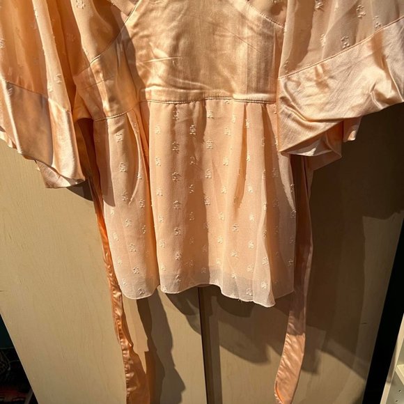 Vintage Light Orange / Pink Tie in the back Fancy Top Size Small - Picture 7 of 12